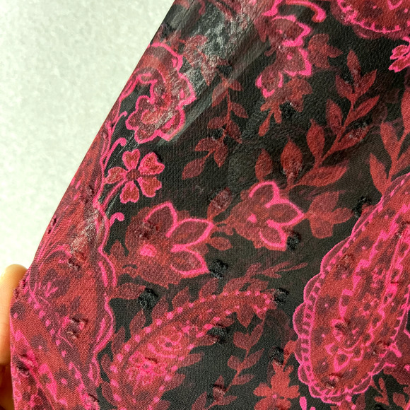 Torrid Tea Length Clip Dot Open Back A-Line Dress Womens 1X Burgundy Paisley - Picture 14 of 15